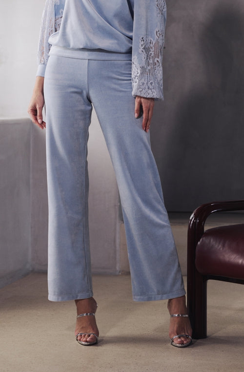 Pantalon en velours bleu Branda | Marjolaine lingerie