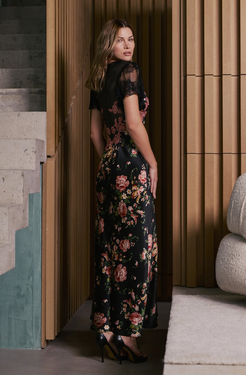 Bernadette long silk nightie dress - Marjolaine - 3