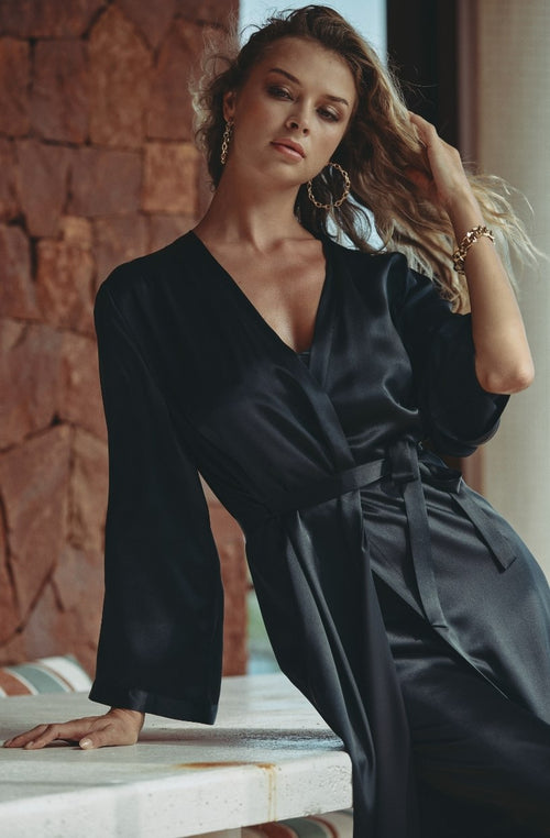 ladies negligee or dressing gown Bmisegm Women's Satin Sexy Dressing Gown with Nightdress Two Piece Sleepwear Bathrobe Short Negligee Set Silk Nightgowns for Women Hot Pink L