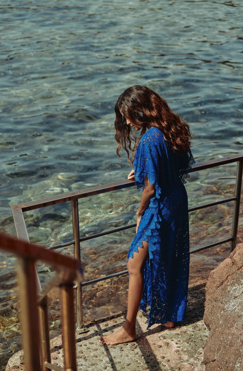 Céleste Blue Lace Beach Tunic | Marjolaine lingerie