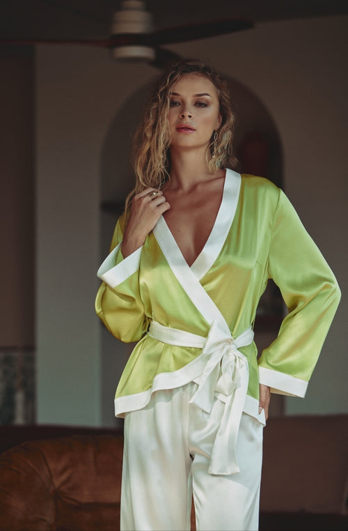 Carmela silk satin pyjamas | Marjolaine lingerie