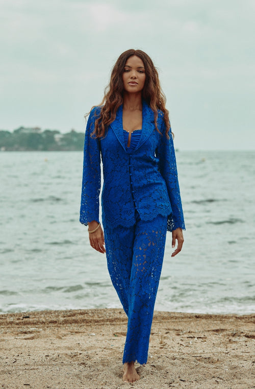 Celestial blue lace shirt - Marjolaine - 5