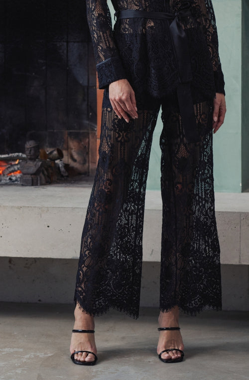 Pantalon noir en dentelle Branda | Marjolaine lingerie