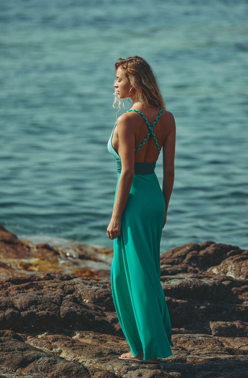 Robe longe de plage tricolore Cyra - Marjolaine - 3