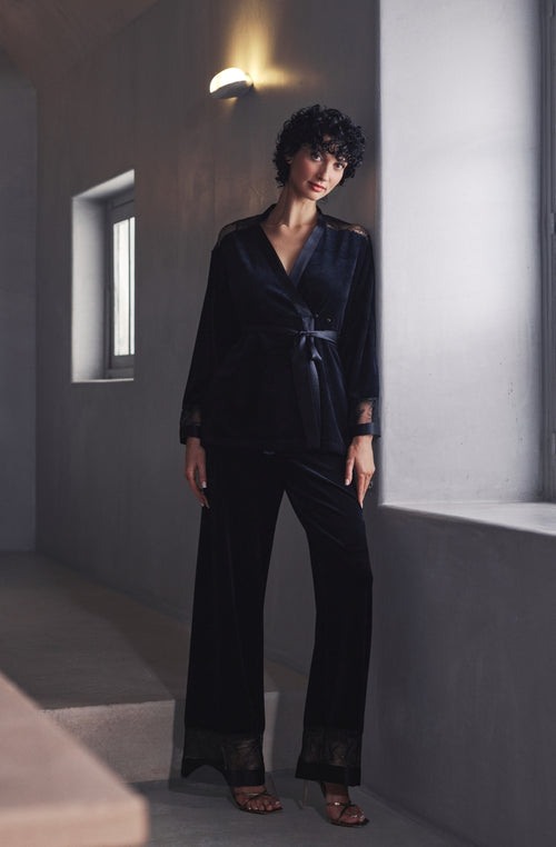 Pyjama en velours et dentelle Billie - Marjolaine - 3