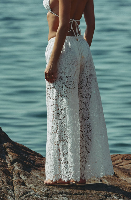 Weiße Céleste Spitzenhose | Marjolaine Dessous