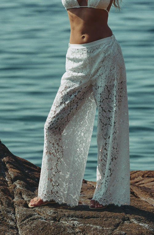 Weiße Céleste Spitzenhose | Marjolaine Dessous