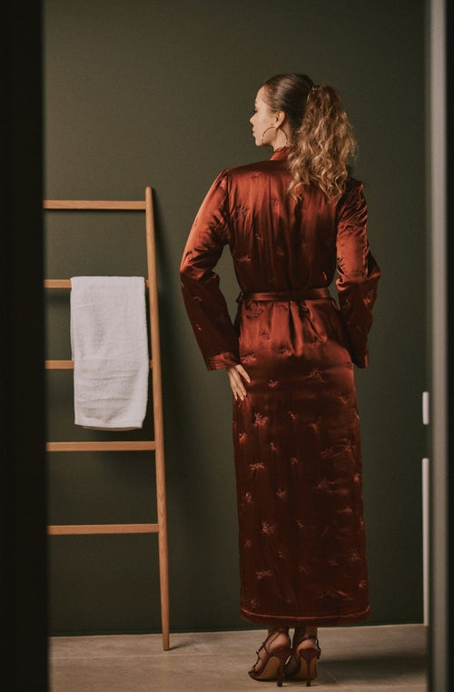 Peignoir long en soie matelassée Doria - Marjolaine - 4