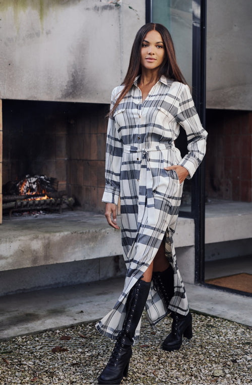 Robe chemise longue Brigitte | Marjolaine lingerie