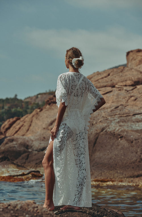 Strandtunika aus weißer Spitze Céleste - Marjolaine - 3