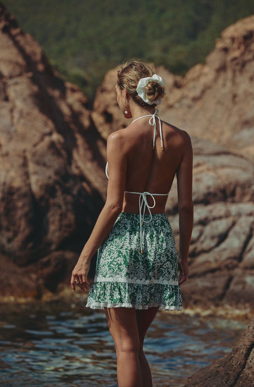Cyane floral print crepe wrap skirt | Marjolaine lingerie