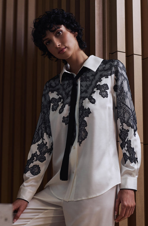 Pyjama en satin et dentelle Billie - Marjolaine - 3