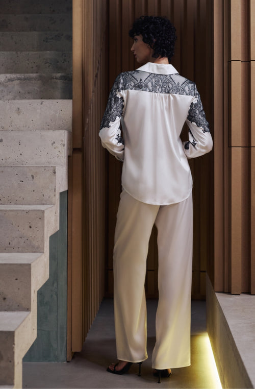 Pyjama en satin et dentelle Billie | Marjolaine lingerie