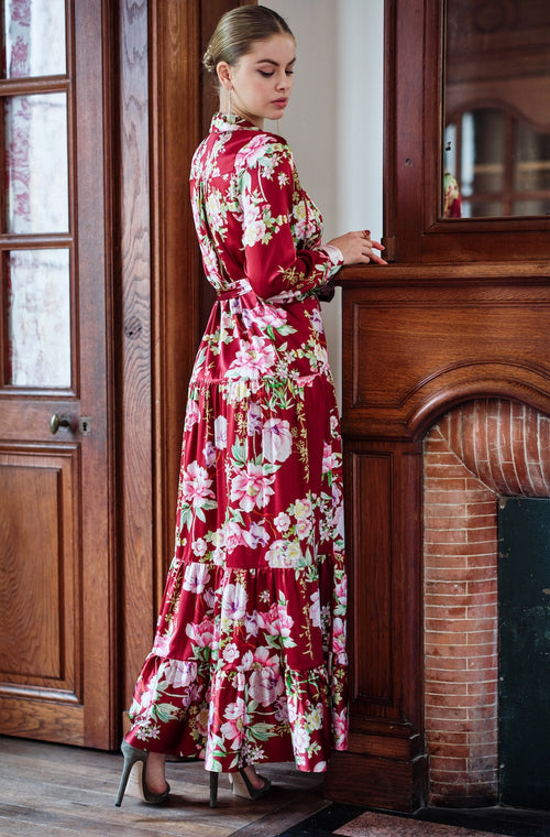 Mousseline Soie Robe Longue En Soie Imprimée Robes Soie Robe