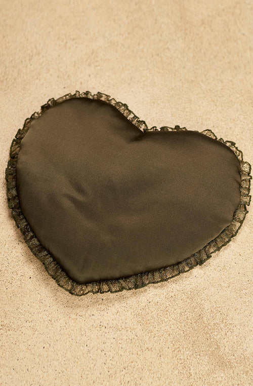 Pochette coeur en soie verte Brooke - Marjolaine - 1