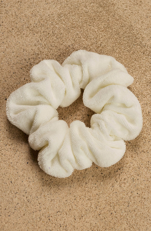 Weißes Haargummi aus Baumwollfleece Bianca | Marjolaine Dessous