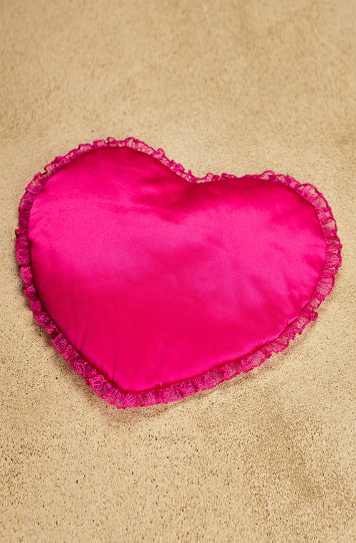 Pochette coeur en soie rose Brooke - Marjolaine - 1